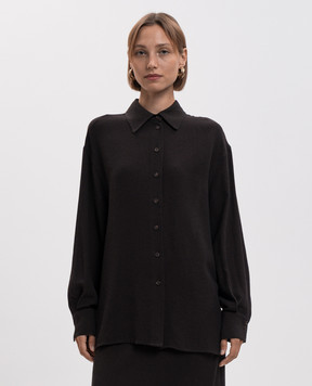 Twinset Brown shirt with wool 262TF2071