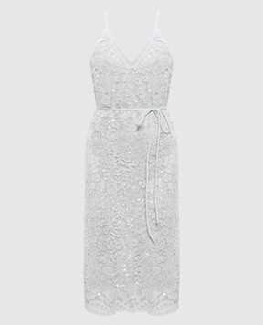 Twinset Green lace midi dress with sequins 261TP2630