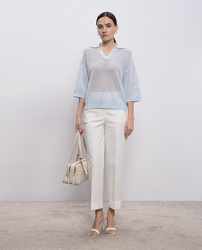 Peserico Blue openwork pullover with sequins A99031F129234R