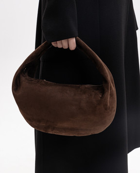 Khaite Olivia brown suede hobo bag H6015726
