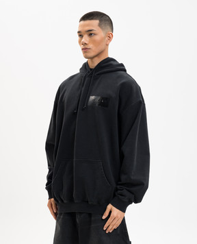 Vetements Black hoodie with logo print ME76HD147B