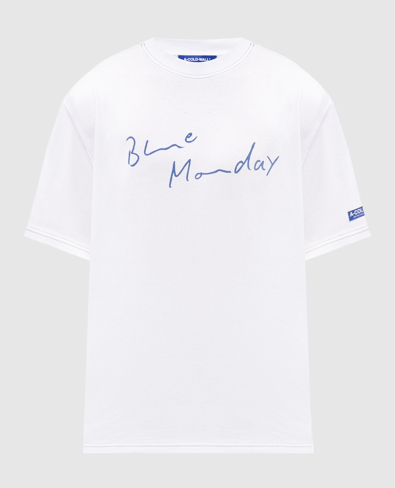 

White T-shirt Blue Monday A Cold Wall