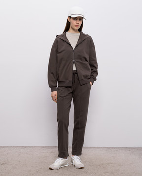 Brunello Cucinelli Brown sweatpants with monil chain MH827FB799