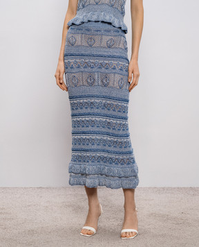 Etro Blue knitted midi skirt WRKB0062AV867