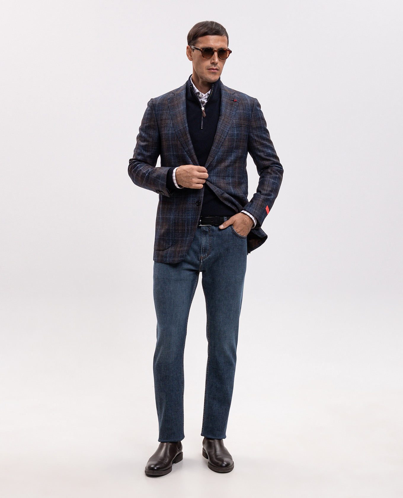 Blue checked jacket ISAIA 2