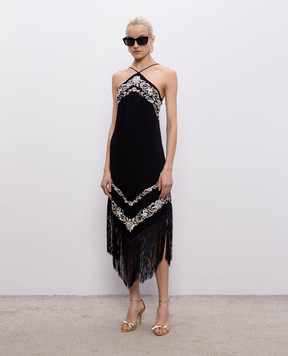 Twinset Black dress with fringe 261TT2411
