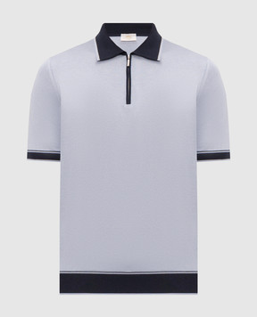 Castangia dal 1850 Gray polo with silk NCCA22MCE26
