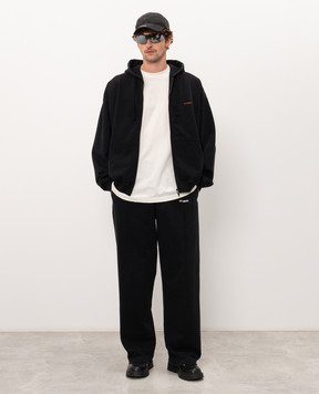 Vetements Black sports jacket with logo print MH27ZU139Bm