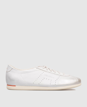Santoni Grey leather sneakers with embossed logo WBYR61449TIRTNMC