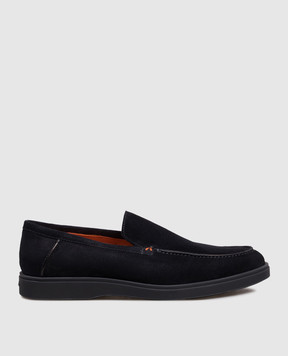 Santoni Blue suede loafers MGDG17824OOTBGEX
