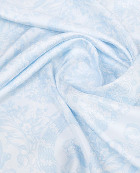 Versace Blue silk scarf with branded print 10016001A10002