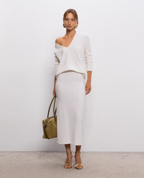 Gabriela Hearst Narayan ivory cashmere and silk skirt 4269017A144