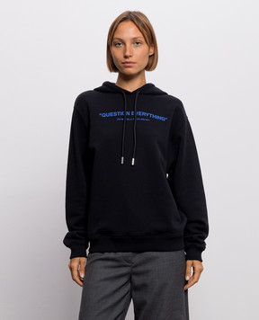 Off-White Black hoodie Question Everything 2FE00503T