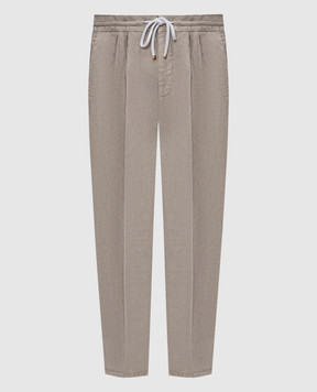 Brunello Cucinelli Khaki linen pants M243DE1710