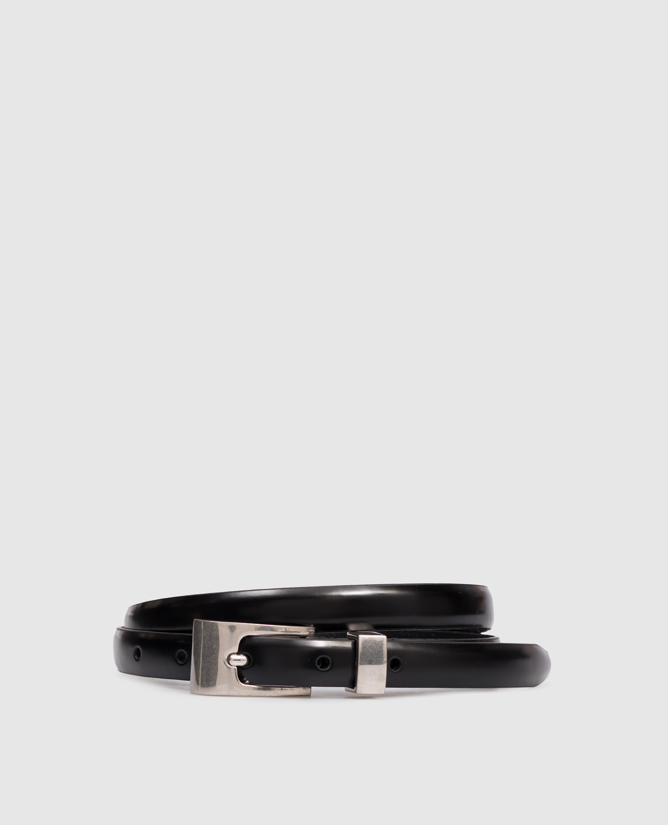 

Black leather glossy belt Downtown The Row