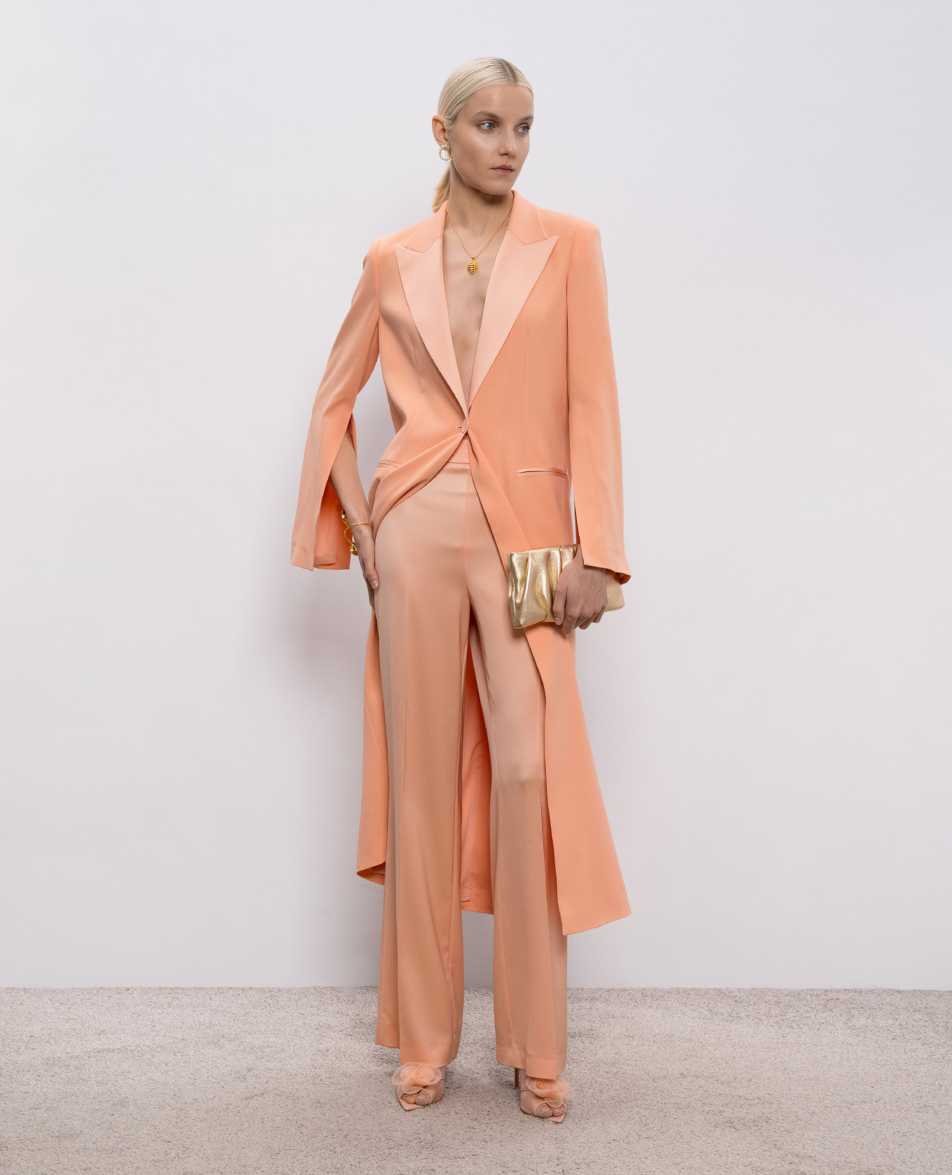 

Orange coat with logo Twinset