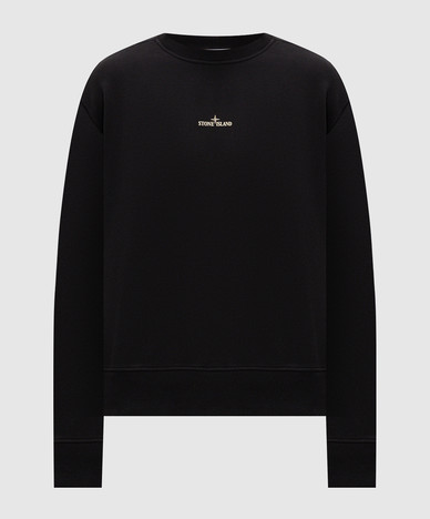 Black sweatshirt with logo print