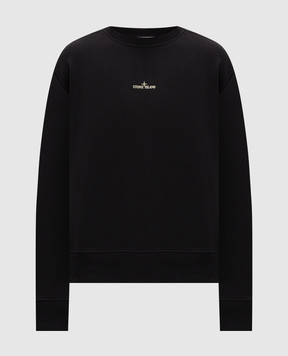 Stone Island Black sweatshirt with logo print L2S156100039S0477