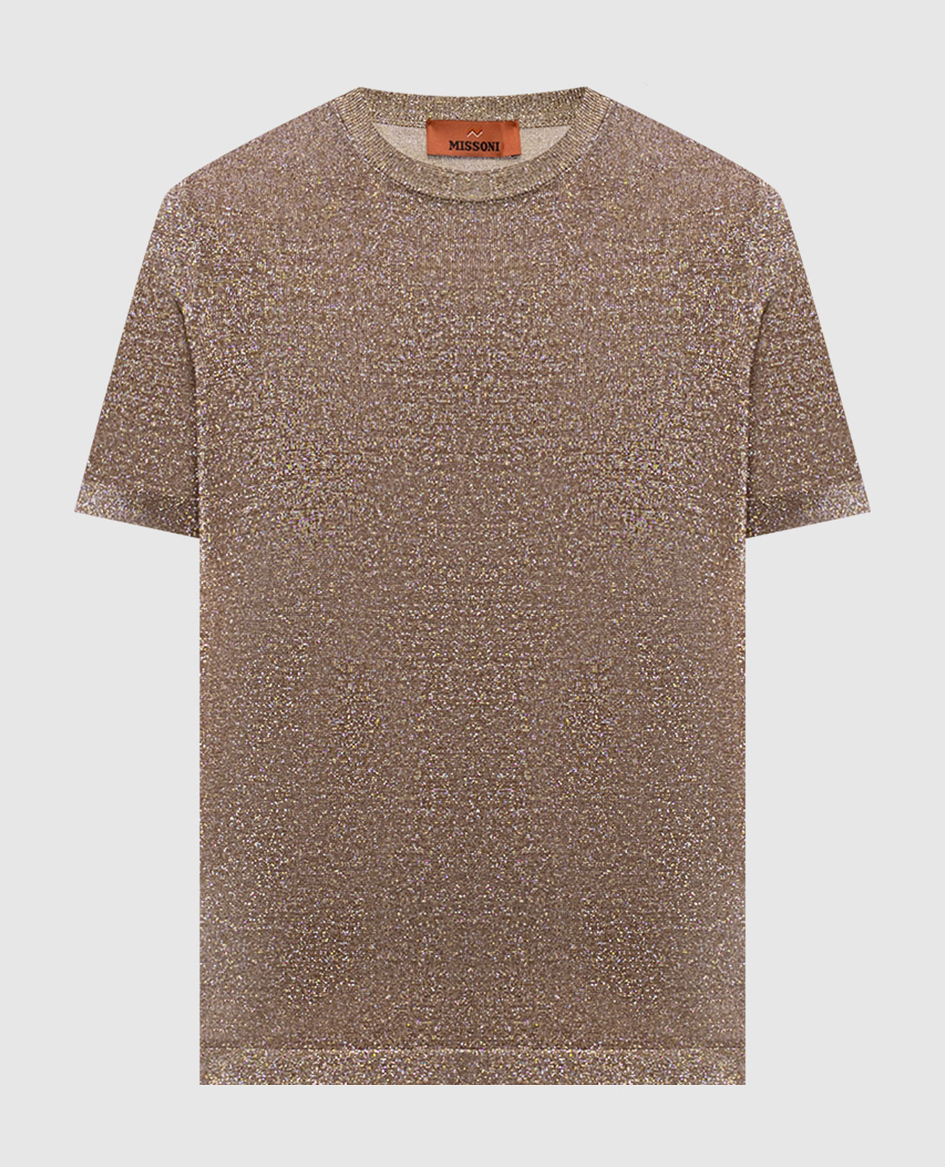 Beige T-shirt with lurex