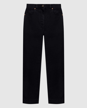 Valentino Black jeans with logo patch 9B3DD21NAED