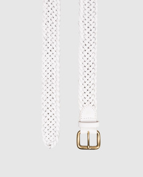 Dragon White leather braided belt DGS66045