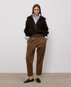 Brunello Cucinelli Brown pants with a monil chain MP126P8308