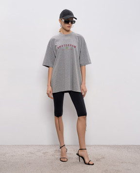 Vetements Grey melange printed T-shirt ME76TR252GXw