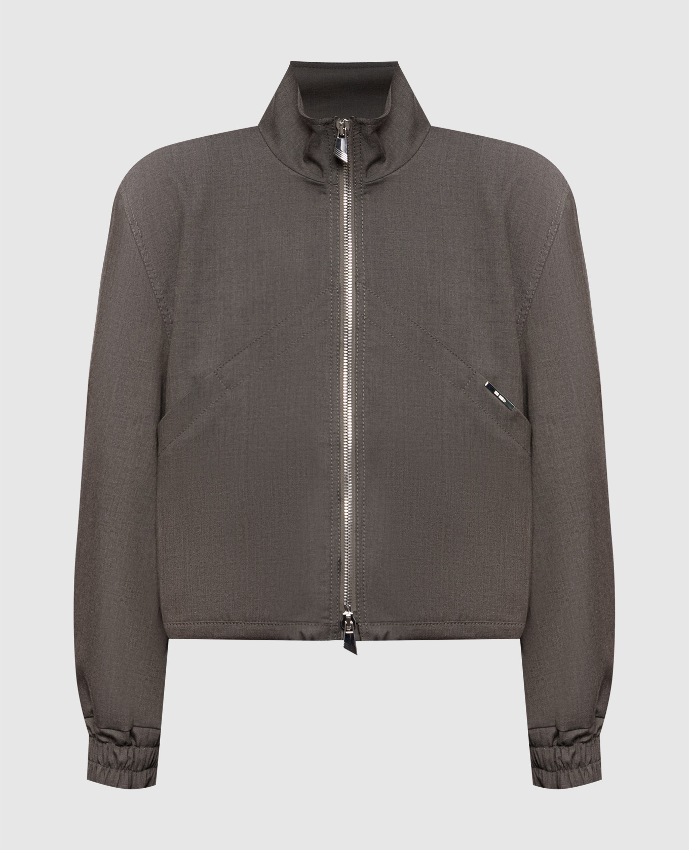Brown jacket with accent shoulders