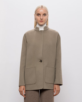Agnona Khaki cashmere coat TX1207AD7048