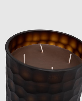 Onno Circle Amber L candle with Safari scent in a glass candle holder ON207SF