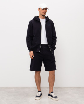 C.P. Company Blue shorts with logo embroidery MSB029A005086W