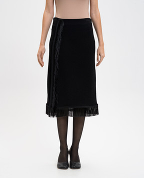 Jil Sander Black skirt with fringe J03MA0268J20232