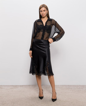 Dolce&Gabbana Black midi skirt F4DLYTFURAG