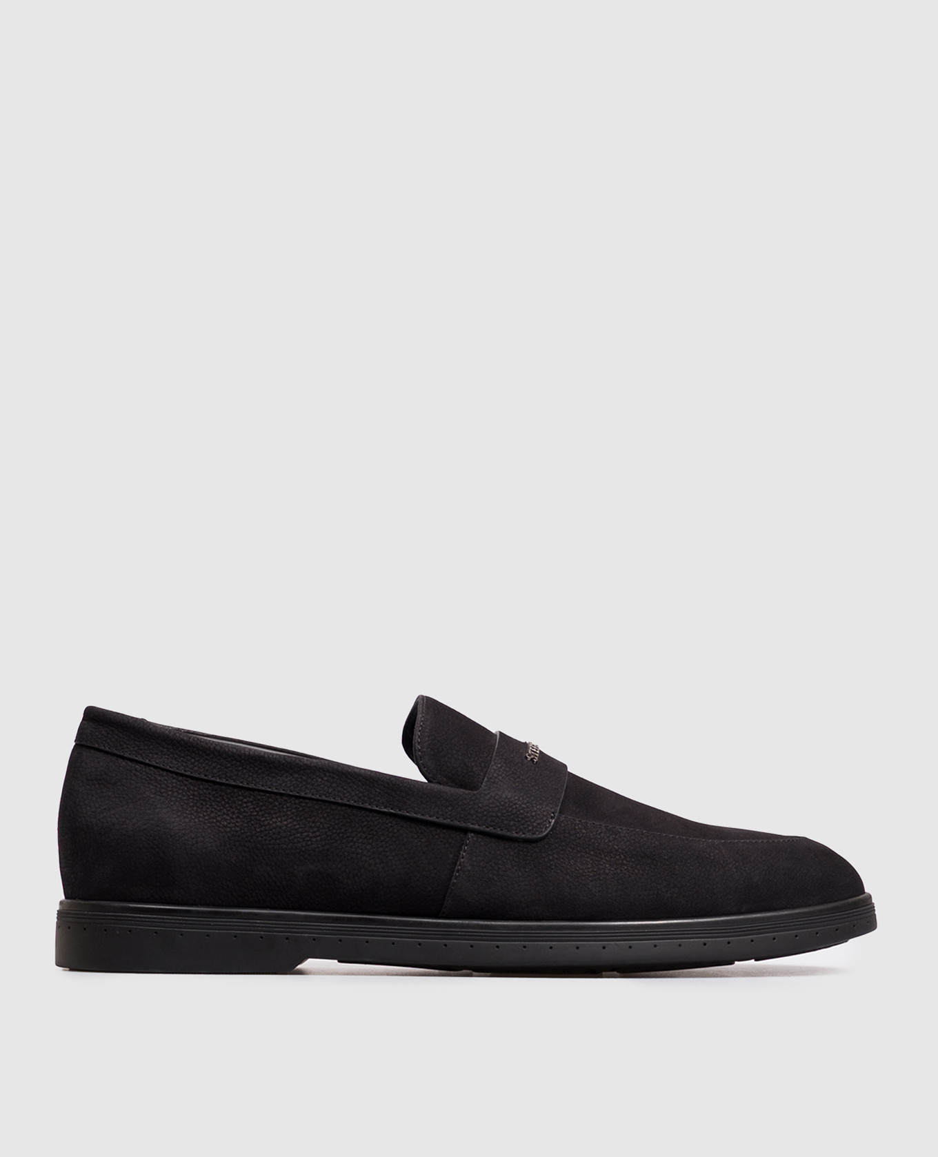 Black nubuck loafers