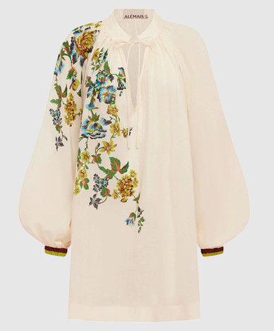 Robe en lin ivoire Phyllis