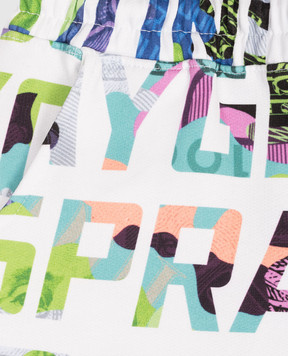 Sprayground Children's white shorts with logo print SPY1067