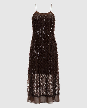 3.1 Phillip Lim Brown midi dress with sequins F25290994SQI