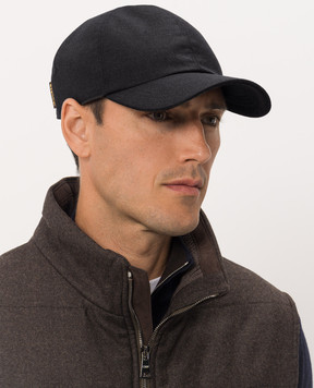 MooRER ROBINSON navy blue wool and cashmere cap ROBINSONLL