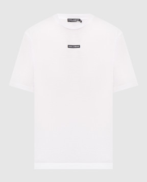 Dolce&Gabbana White T-shirt with logo patch G8PN9TG7QNP