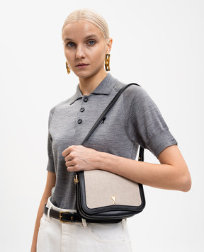 Ami Paris Black combination bag with emblem ULL717AW0002