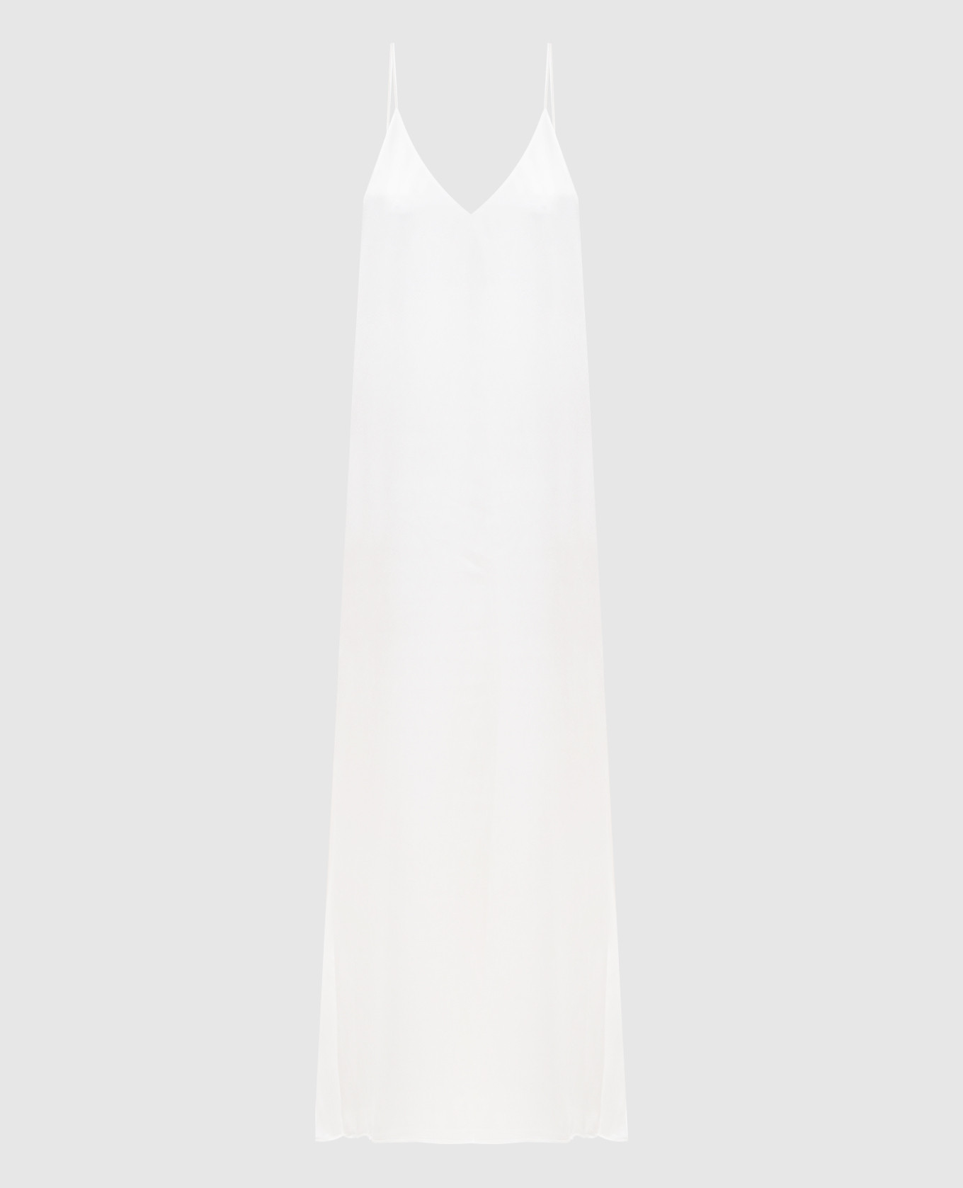 White silk midi dress