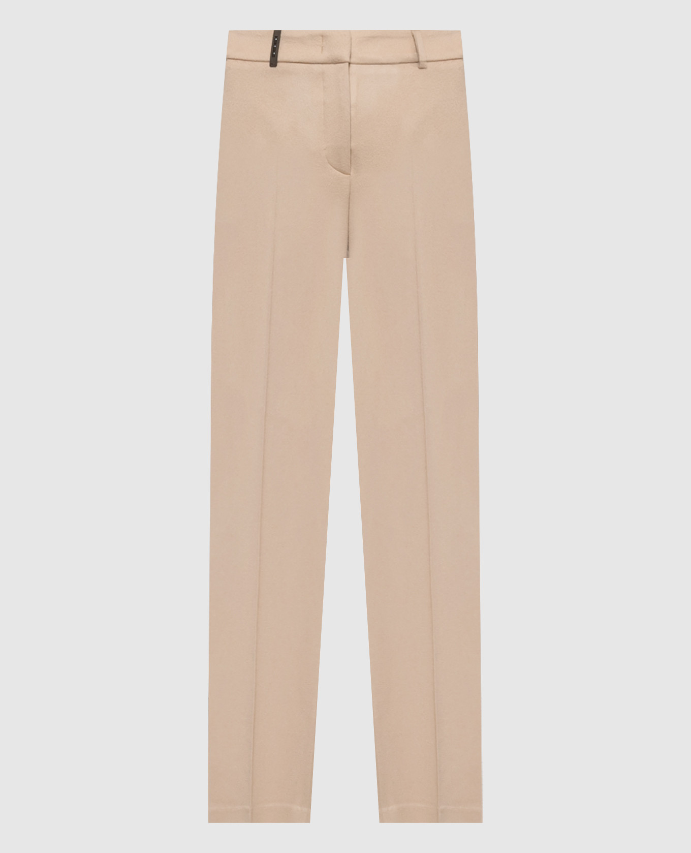 Beige wool and cashmere pants