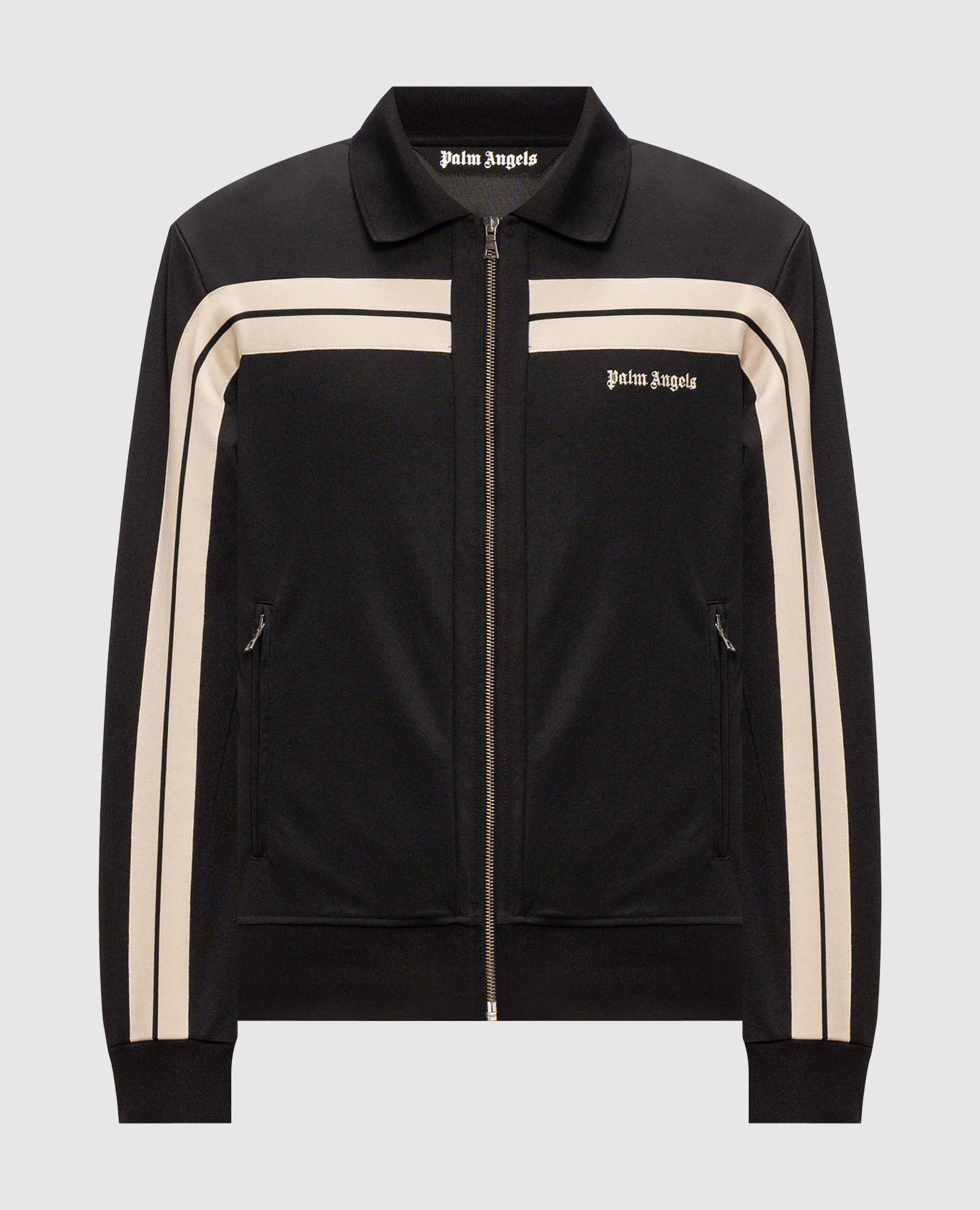 Black sports jacket with logo embroidery