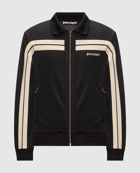 Palm Angels Black sports jacket with logo embroidery PAMBD003FB001