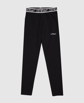 Off-White Children's black leggings with logo 44GCD003C9J002