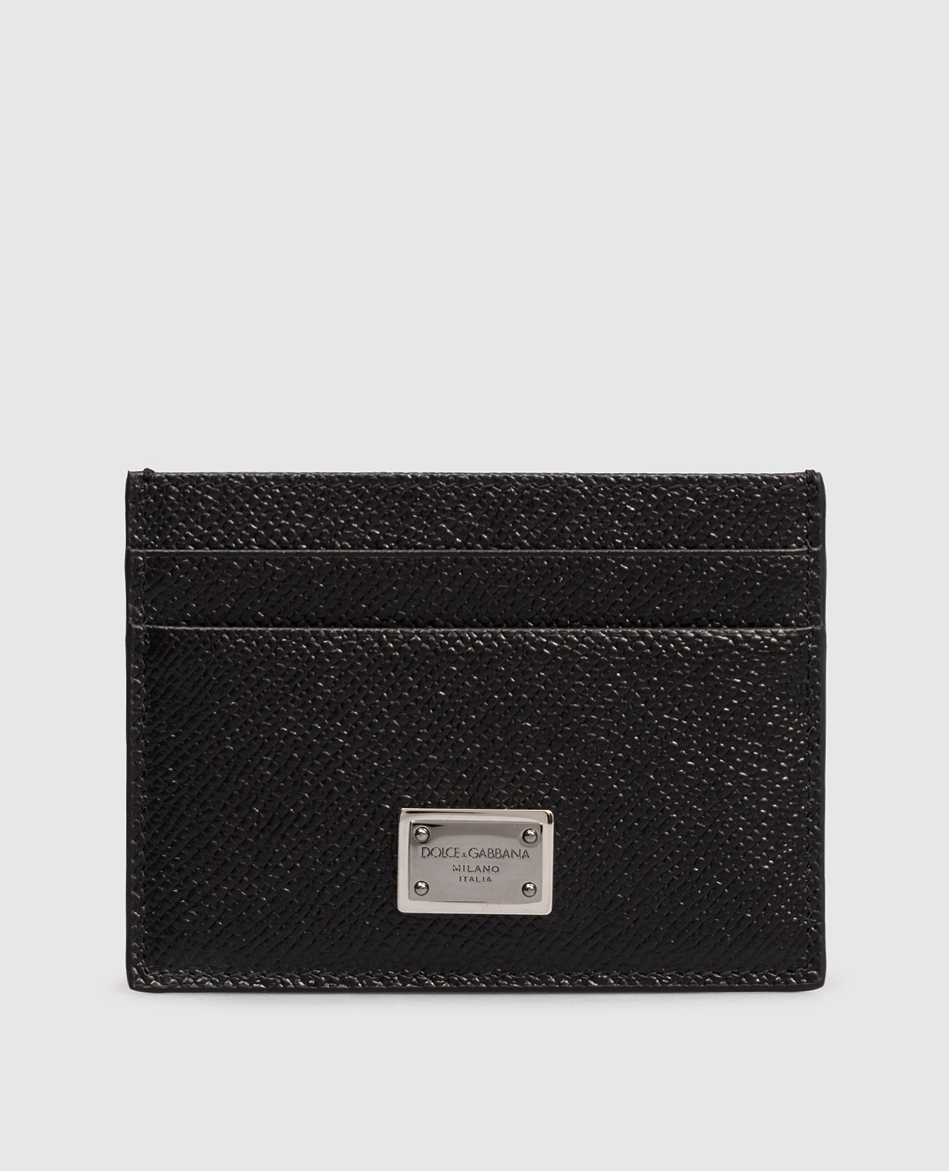 

Black leather cardholder with logo plate Dolce&Gabbana