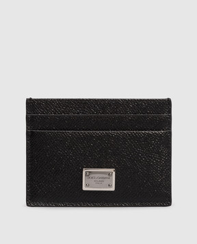 Dolce&Gabbana Black leather cardholder with logo plate BP0330AG219