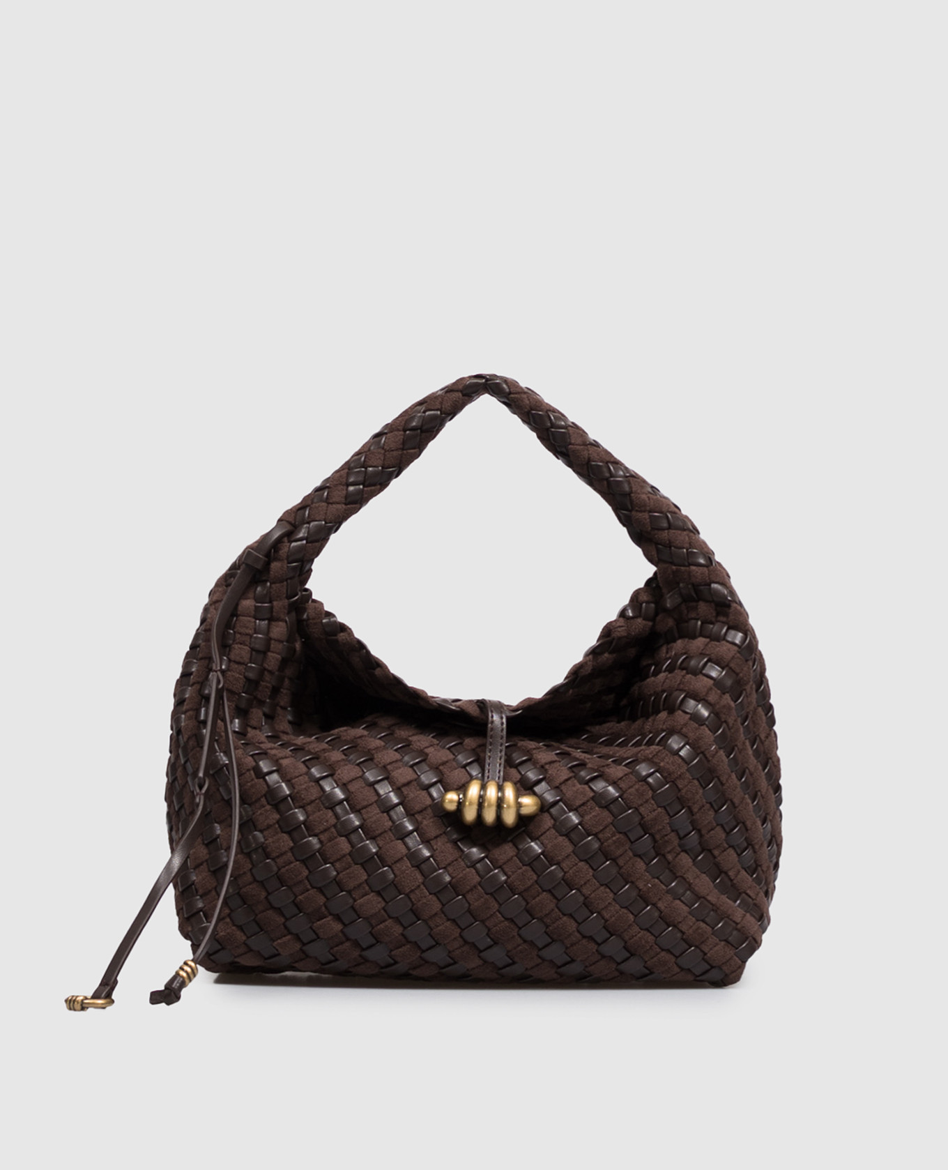 Aurelie brown woven hobo bag