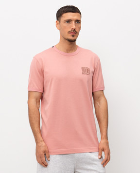 Dolce&Gabbana Pink T-shirt with monogram patch G8PV1ZG7P3N
