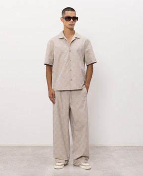 Off-White Beige shirt with emblem pattern 44MGG01QF26F004